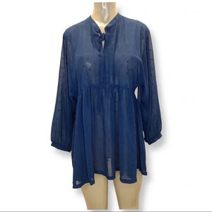 Free Generation Size Small Los Angeles Star Pattern Oversized Chiffon Blouse New